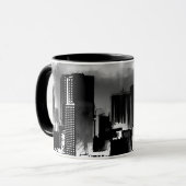 Mug Croquis Skyline de Chicago en noir et blanc (Devant gauche)