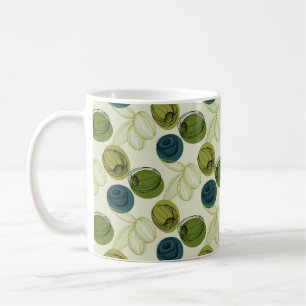 Mug Croquis vert Olive Dessin Cuisine Motif