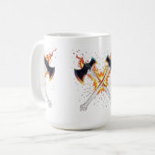 Mug Crossed Fantasy Axes with Fiery Energy – Powerful  (Devant gauche)