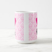 Mug Crow et coeur sur damas rose (Centre)