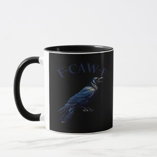 Mug Crow, F-Caw-F Funny Bird Creative Casual (Gauche)