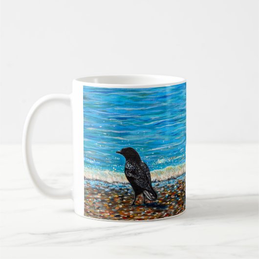 Mug Crow on the Beach 2 Peinture (Gauche)