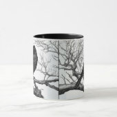 Mug Crow Perched on Bare Winter Branches (Centre)