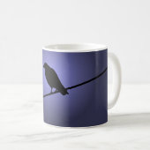 Mug Crow sur fil de téléphone (Devant droit)