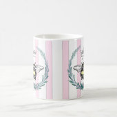 Mug Crown Bee en Couronne | Rayures Roses et Blanches  (Centre)