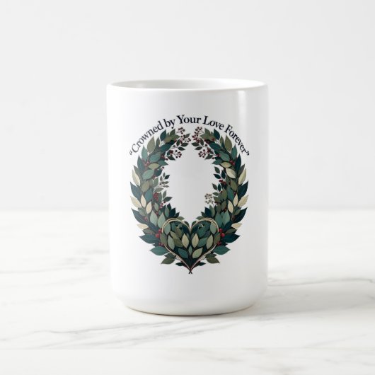 Mug Crowned by Your Love Forever Laurel Wreath T-Shirt (Centre)