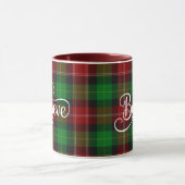 Mug Croyez Blanc Script Rouge Vert écossais Tartan (Centre)