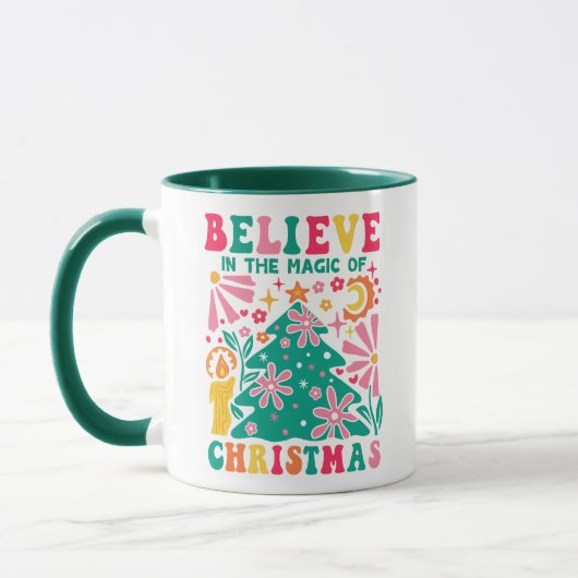 Mug Croyez En La Magie De Noël Retro Boho (Gauche)