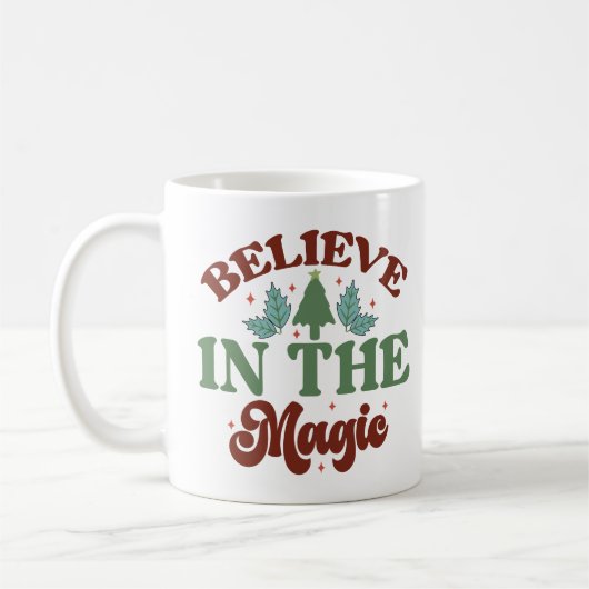 Mug Croyez en la magie des fêtes de Noël rétro (Gauche)