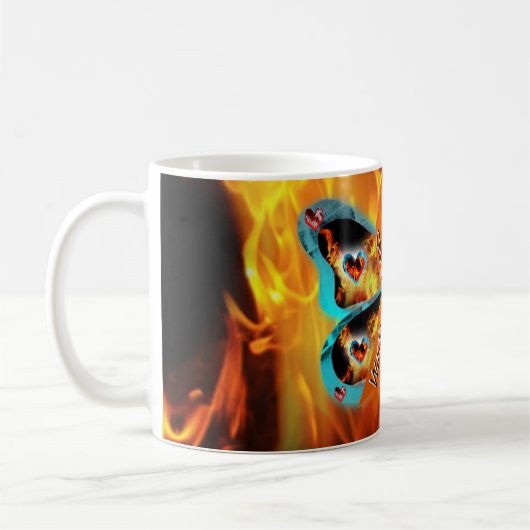Mug CRPS RSD Guerrier Survior Ruban Bouton Feu de papi (Gauche)