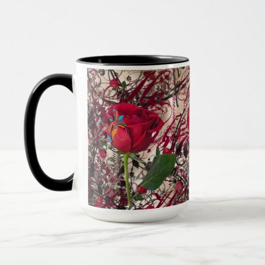 Mug Cru moderne rose et calligraphie (Gauche)