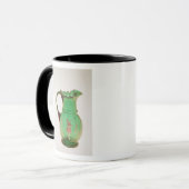 Mug Cruche verte de Mary Gregory avec l'émail mis le (Devant gauche)
