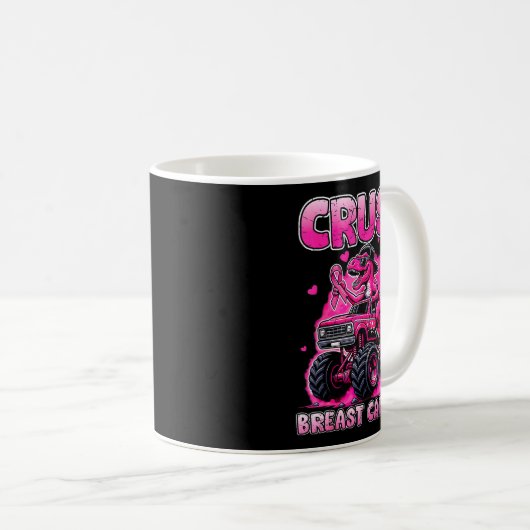Mug Crush Breast Cancer Awareness T Rex Monster Truck (Devant droit)