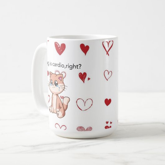 Mug Crying Is Cardio, Right? | Cute Crying Cat Design (Devant gauche)