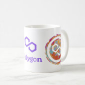 Mug Cryptomonnaie en polygone - Aquarelle en polygone (Devant droit)