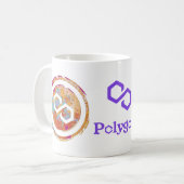 Mug Cryptomonnaie en polygone - Aquarelle en polygone (Devant gauche)