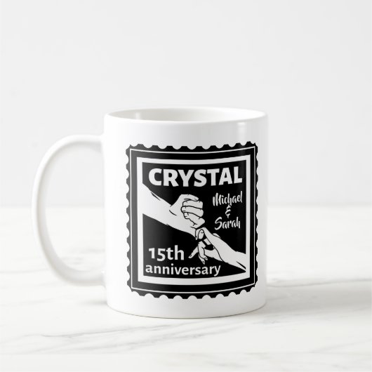 Mug Crystal 15e anniversaire mariage tenant la main (Gauche)
