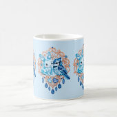 Mug Crystal Blue Bunny and Blue Jay Heart (Centre)