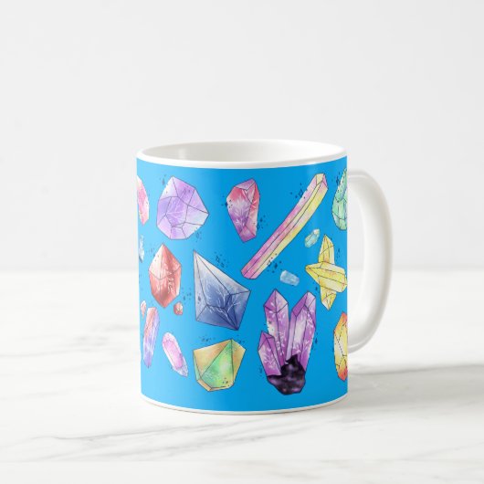 Mug Crystal Gemstone Custom Envelopper entièrement caf (Devant droit)