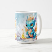 Mug Crystalized Cute Baby Dragon Bleu Bleu Bébé (Devant droit)