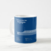 Mug CSS Virginie - Plan de plan des navires ABD (Devant gauche)