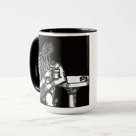 Mug Cthulhu (arrière - plan noir) (Devant gauche)