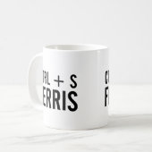 Mug CTRL + S (Enregistrer) Pun sur le clavier Ferris (Devant gauche)