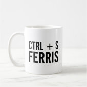Mug CTRL + S (Enregistrer) Pun sur le clavier Ferris (Gauche)