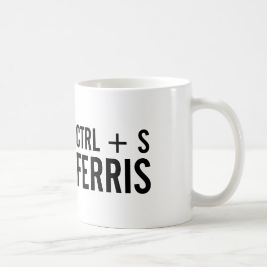 Mug CTRL + S (Enregistrer) Pun sur le clavier Ferris (Droite)