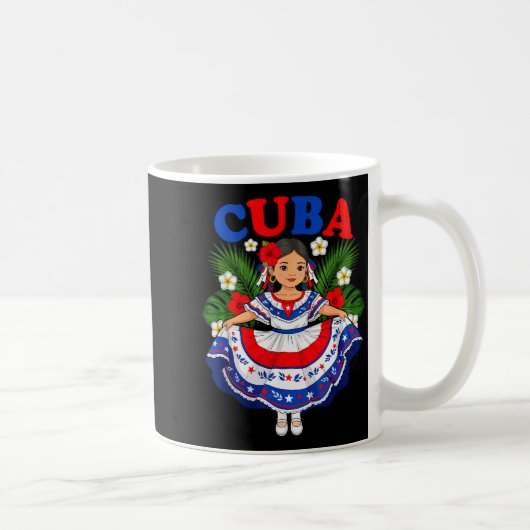 Mug Cuba Cuban Girl Traditional Dress Trocal Flowers (Droite)