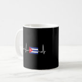 Mug Cuba Drapeau cubain espagnol cubain Heartbeat Ekg (Devant gauche)