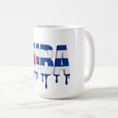 Mug Cuba Drip Texte | Drapeau des Caraïbes | Fan (Devant droit)