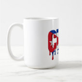 Mug Cuba Drip Texte | Drapeau des Caraïbes | Fan (Gauche)