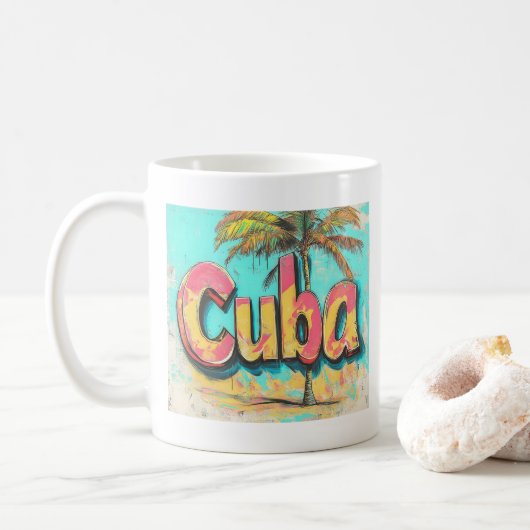 Mug Cuba Vibes de graffitis : Island Street Art (Avec donut)