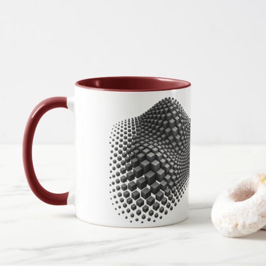 Mug Cube de métal ondulant (Avec donut)