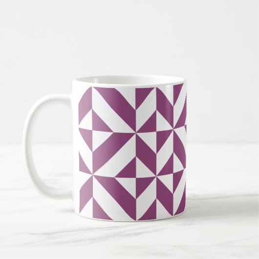 Mug Cube Déco géométrique violet chaud (Gauche)