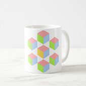 Mug Cube d'illusion optique isométrique pastel géométr (Devant droit)
