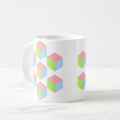 Mug Cube d'illusion optique isométrique pastel géométr (Devant gauche)