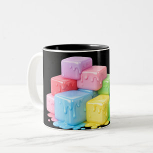 Mug Cube Fonte Pastel