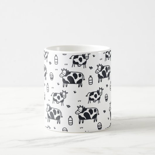 Mug Cube Motif de vache caricaturée (Centre)