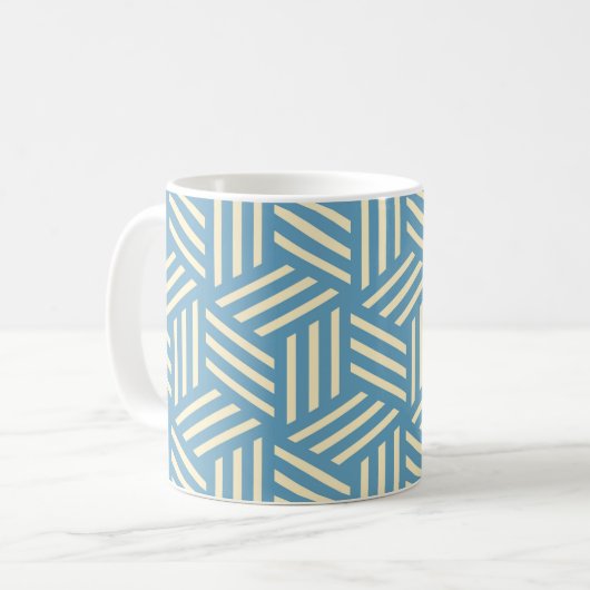 Mug Cubes d'illusion optique Abstraite rétro Motif ble (Devant gauche)