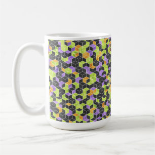 MUG CUBES HALLOWEEN VERT ORANGE NOIR