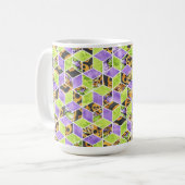 MUG CUBES HALLOWEEN VIOLET VERT ORANGE NOIR (Devant gauche)