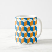 Mug Cubes isométriques rétro, illusion géométrique (Devant droit)