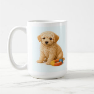Mug Cue bouillie - Chiot de caniche avec jouet à annea