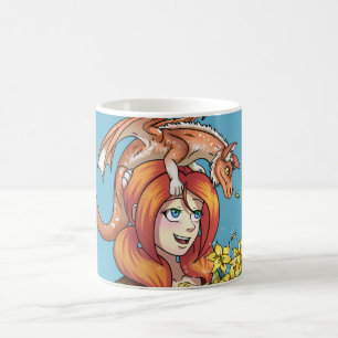 Mug Cueillir des fleurs avec un dragon