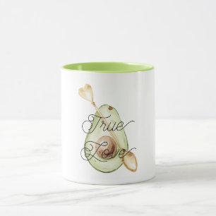 Mug Cuillère en forme de cœur d'avocat rose blush