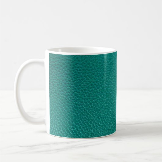 Mug Cuir Aquamarine : Texture de serpent à la mode. (Gauche)