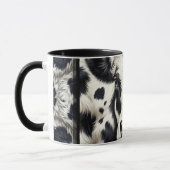 Mug Cuir de vache noir et blanc Aspect fourrure peluch (Gauche)
