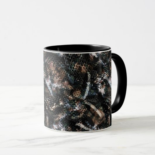 Mug Cuir en peau de lézard reptile de serpent sans cou (Devant droit)